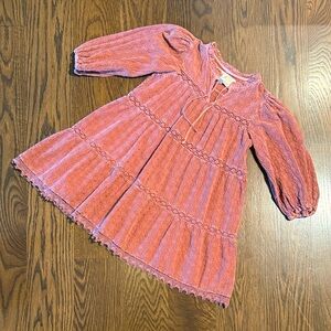 Bebe Organic Cotton Pink Long-Sleeve Dress